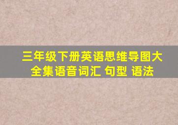 三年级下册英语思维导图大全集语音词汇 句型 语法